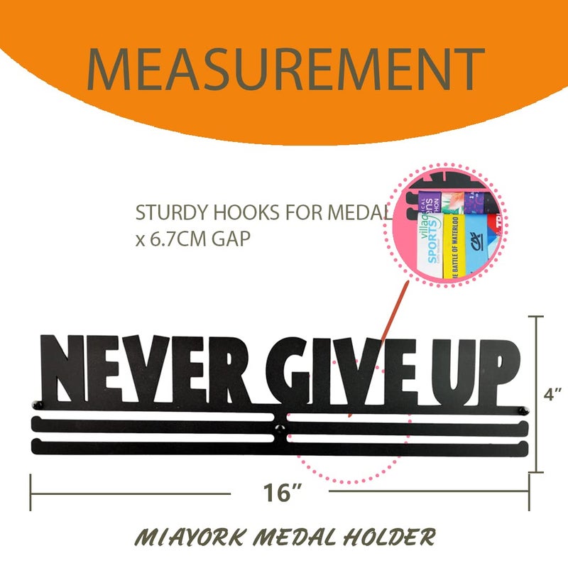 Miayork Medal Holder Display Hanger Rack Frame for More Medals-Sports Medal Hanger and Ribbon Display Holder Rack with Easy Hanging Bars,Soccer Medal Hanger Display - Image 3
